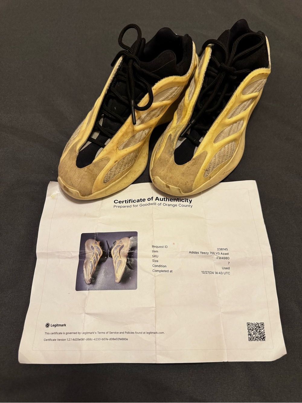 adidas Yeezy 700 V3 Yellow/Tan Low-Top Sneakers Azael